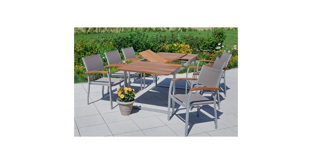 MERXX Gartenmöbel-Set Naxos, 7tlg mit Ausziehtisch online ...