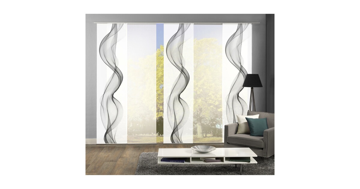 Komplett-Fenster-Schiebevorhang Alberta, 5-er Set, 245x60 cm online