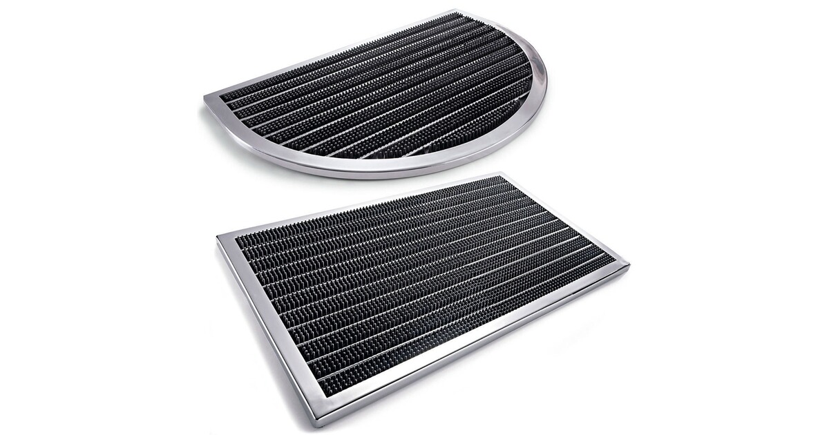 Gummi-Fußmatte 40x60 Edelstahlrahmen Halbrund online kaufen | Die