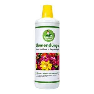 CAPTAIN GREEN  Blumendünger, 1 Liter + Gratis Sprühflasche