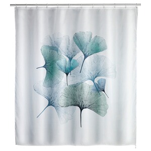 WENKO  Anti-Schimmel Duschvorhang Ginkgo, Textil (Polyester), 180 x 200 cm, waschbar