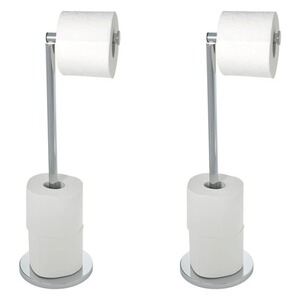 WENKOStand Toilettenpapierhalter 2 in 1 Edelstahl Glänzend, 2er Set 1