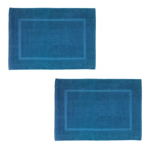 WENKO  Frottier Duschvorleger Paradise Slate Blue, 2er Set, Badematte, 50 x 70 cm, Schiefer-Blau