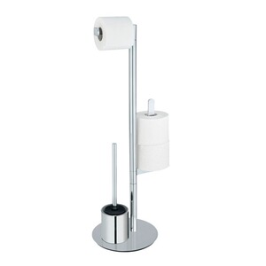 WENKO  Edelstahl Stand WC-Garnitur Polvano, WC-Bürste mit Silikon-Bürstenkopf