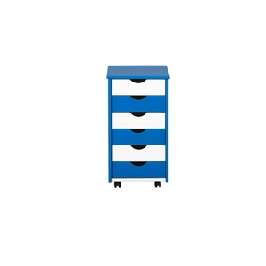 Rollcontainer  blau/weiß