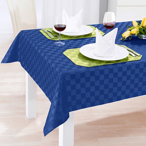 vivaDOMO®  Jacquard tafelkleed 'Speciaal', blauw 1