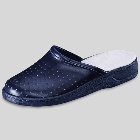 Leren slippers voor dames blauw 1