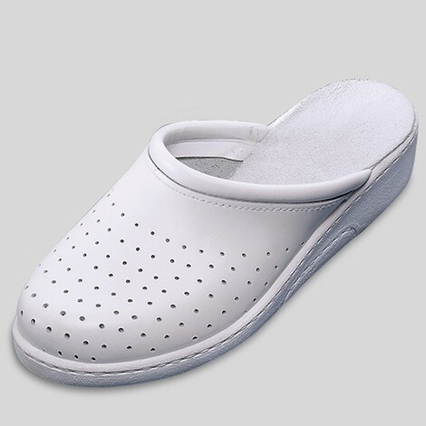 Leren slippers voor heren  wit 1