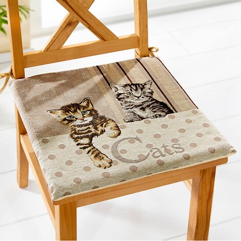 vivaDOMO®  Galette de chaise « Cats » 1