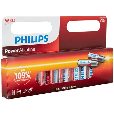 Piles Philips Powerlife AA, 12 pièces 1