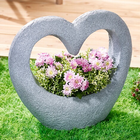 Cache-pot « cœur de pierre », pot de fleurs, jardinière, pot de fleur, décoration 2
