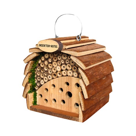 Gardigo Insekten-Hotel Haus Nist-Möglichkeit Brut-Kasten Schutz Holz Deko rund 