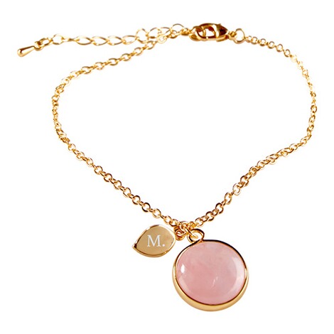 Bracelet à quartz rose avec initiale à commander en ligne | Maison \u0026 Confort