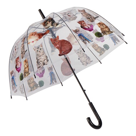 Parapluie canne tête de chat 