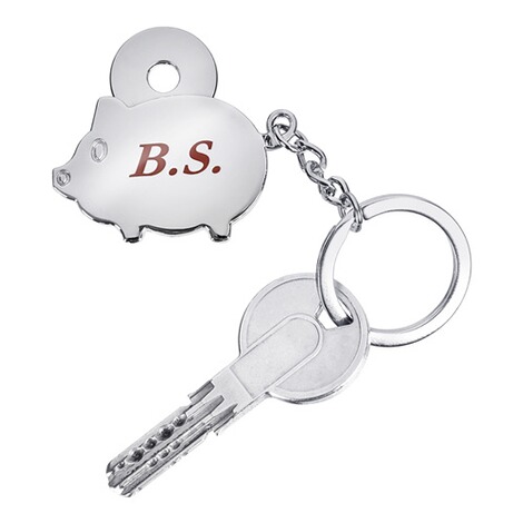 Schlüsselanhänger "Glücksschwein" personalisiert mit Initialen 1