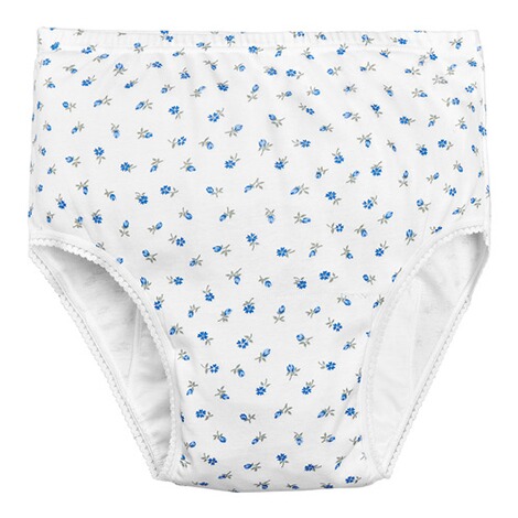 Sicherheits-Slip "Blumen" weiß/blau 1