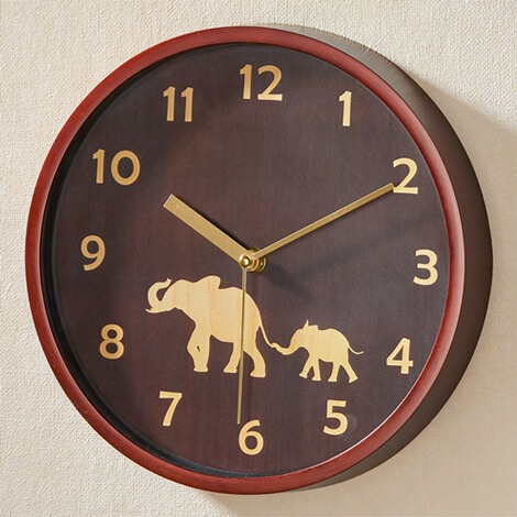 Wandklok "Mama olifant + baby" 2
