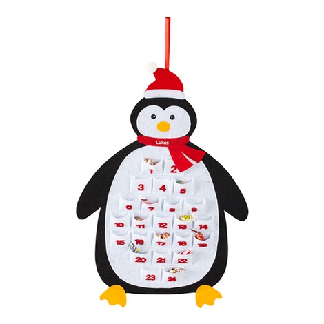 Adventskalender "Pinguïn" gepersonaliseerd met naam 1