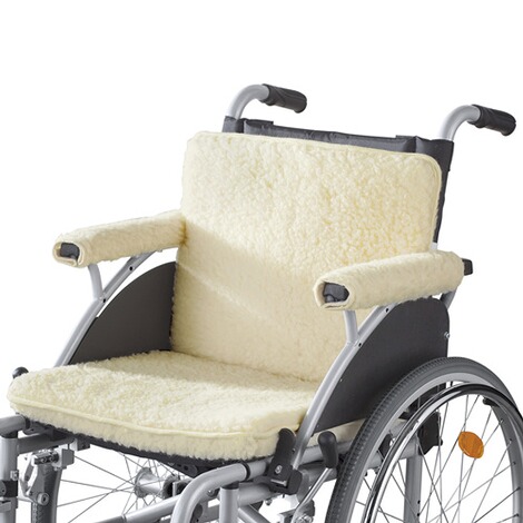 K&N Schurwolle  Rollstuhlauflage-Set, 3-teilig, Schurwolle natur 1