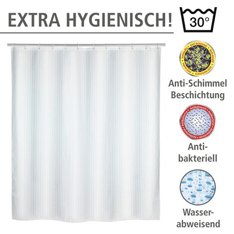 WENKO Anti-Schimmel Duschvorhang Palais, Polyester, 180 x ...