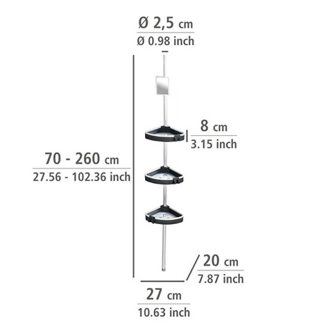 Croydex Teleskop-Duschvorhangstange wei/ß 1060/ -/ 1830/ mm