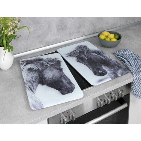 WENKO Herdabdeckplatte Universal Horses 2er Set, für alle ...