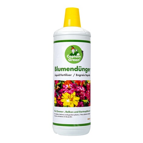CAPTAIN GREEN  Blumendünger, 1 Liter + Gratis Sprühflasche 1