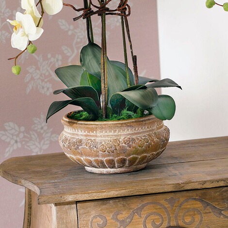 Kunstpflanze Orchideentopf "Antik" 2