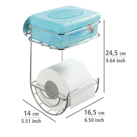 WENKOTurbo-Loc® Toilettenpapierhalter mit Ablage, Befestigen ohne bohren 4