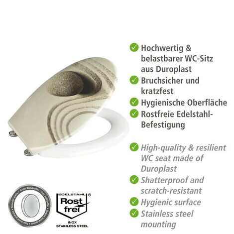 WENKO  WC-Sitz Sand and Stone, aus antibakteriellem Duroplast 2