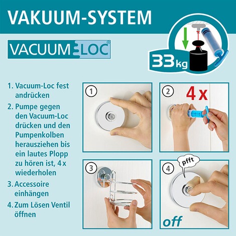 WENKO  Vacuum-Loc® Duschdiener Milazzo, Befestigen ohne bohren 6