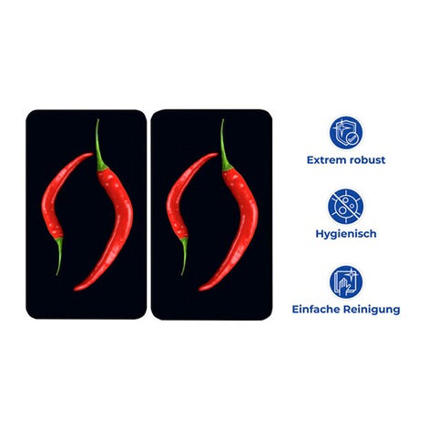 Maximex  Herdabdeckplatte Universal Peperoni Duo 2er Set, für alle Herdarten 6
