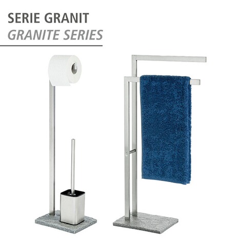 WENKO  Stand WC-Garnitur Granit Edelstahl, rostfrei 4