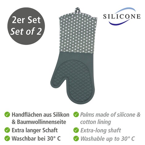 WENKO  Topfhandschuhe Silikon Grau, 1 Paar 2
