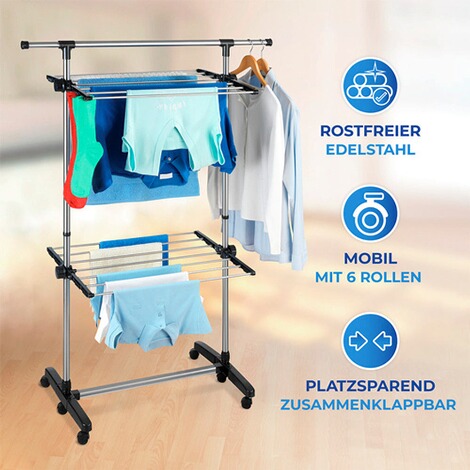 Maximex  Platzspar-Wäschetrockner, aus rostfreiem Edelstahl 3