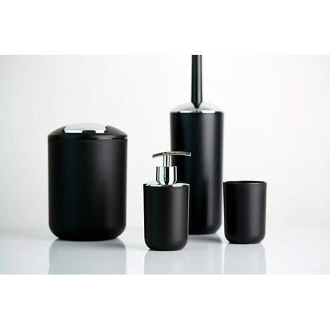 WENKO  Bad-Accessoire-Set Brasil Schwarz 3-teilig, bruchsicher 7
