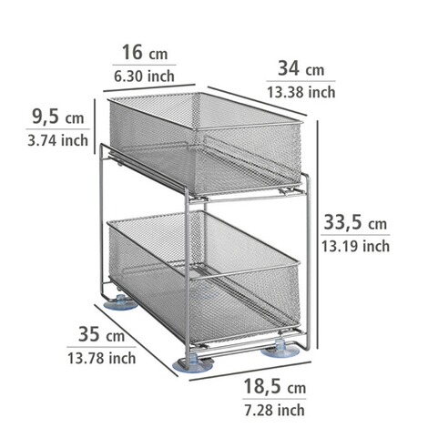 WENKO  Schubladenregal Gioma Silber, 2 Etagen 4