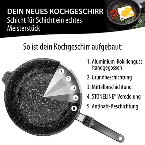 STONELINE  Wok, 32 cm, Kokillenguss, mit abnehmbarem Griff 4