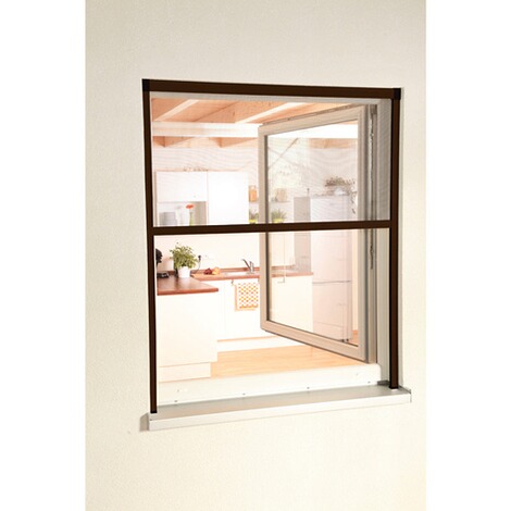 Insektenschutz Alu Fensterbausatz, 80x160 cm  braun 1