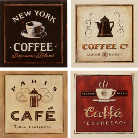 Bilder Kaffee I-IV von A. Staehling, 17x17cm, 4er-Set 2