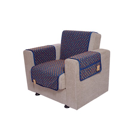 Kombination Noppen Sessel und Armlehnen Schoner blau 2