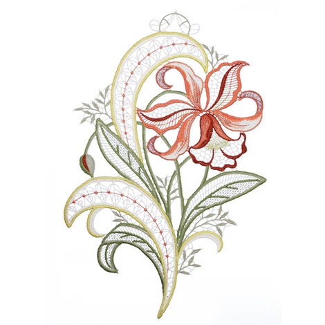 PLAUENER SPITZEFensterbild Blume, ca. 29x23 cm 2