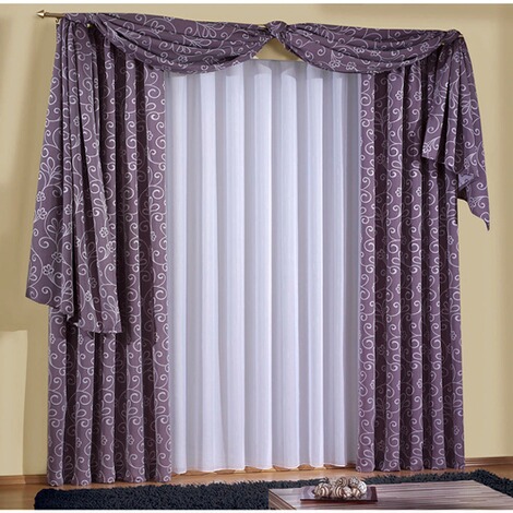 Querbehang Devi aus Deko-Stoff, lila 300X135 CM 2