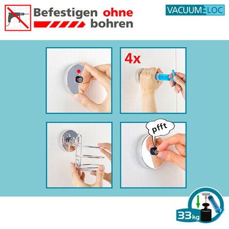 WENKO  Vacuum-Loc® Universalregal Premium, Befestigen ohne bohren 5