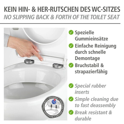 WENKO  Premium WC-Sitz Astera, aus antibakteriellem Duroplast, mit Absenkautomatik 3