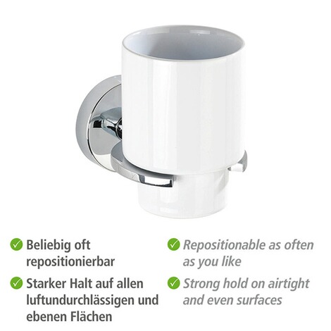 WENKO  Vacuum-Loc® Zahnputzbecher Capri, Befestigen ohne bohren 5