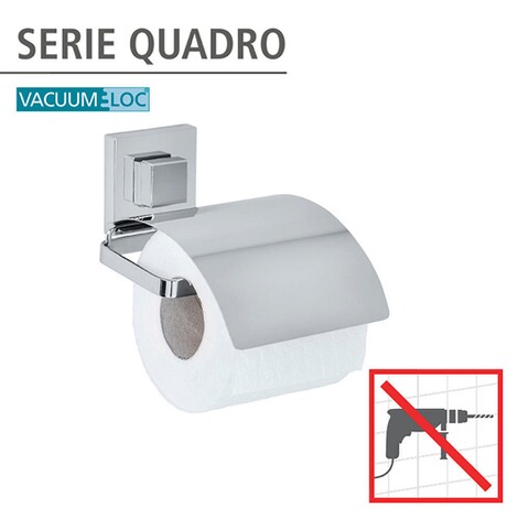 WENKOVacuum-Loc® Toilettenpapierhalter Cover Quadro Edelstahl, Befestigen ohne bohren 2