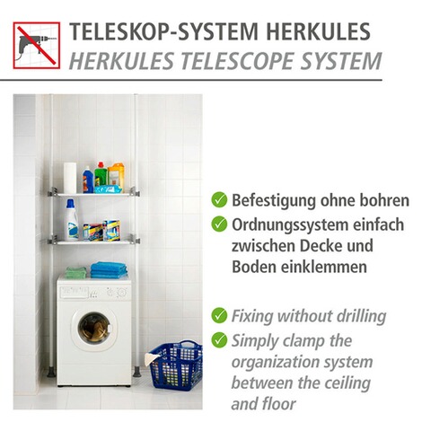 WENKO  Teleskop-System Herkules Twin, verstellbares Ordnungssystem, Garderoben-System 4