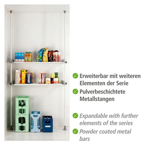 WENKO  Teleskop-System Herkules Twin, verstellbares Ordnungssystem, Garderoben-System 5