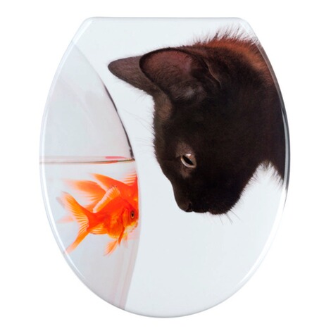 WENKO  WC-Sitz Fish & Cat, aus antibakteriellem Duroplast 1